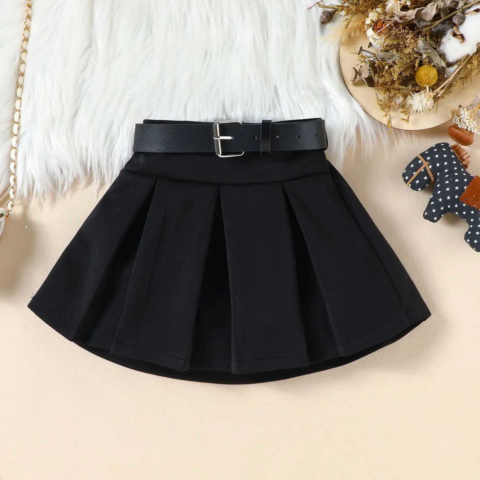 2025 Autumn And Winter Outfits Kids Girls 3 Pcs Set Dress Belt Hat New Clothes For Baby Girls Toddler Clothing For 2-8Year Y251105