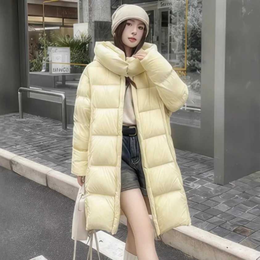 2025 Winter Euro New Womens Down Jacket Warm Commuter Straight Tube Parker White Duck Down JacketT251105