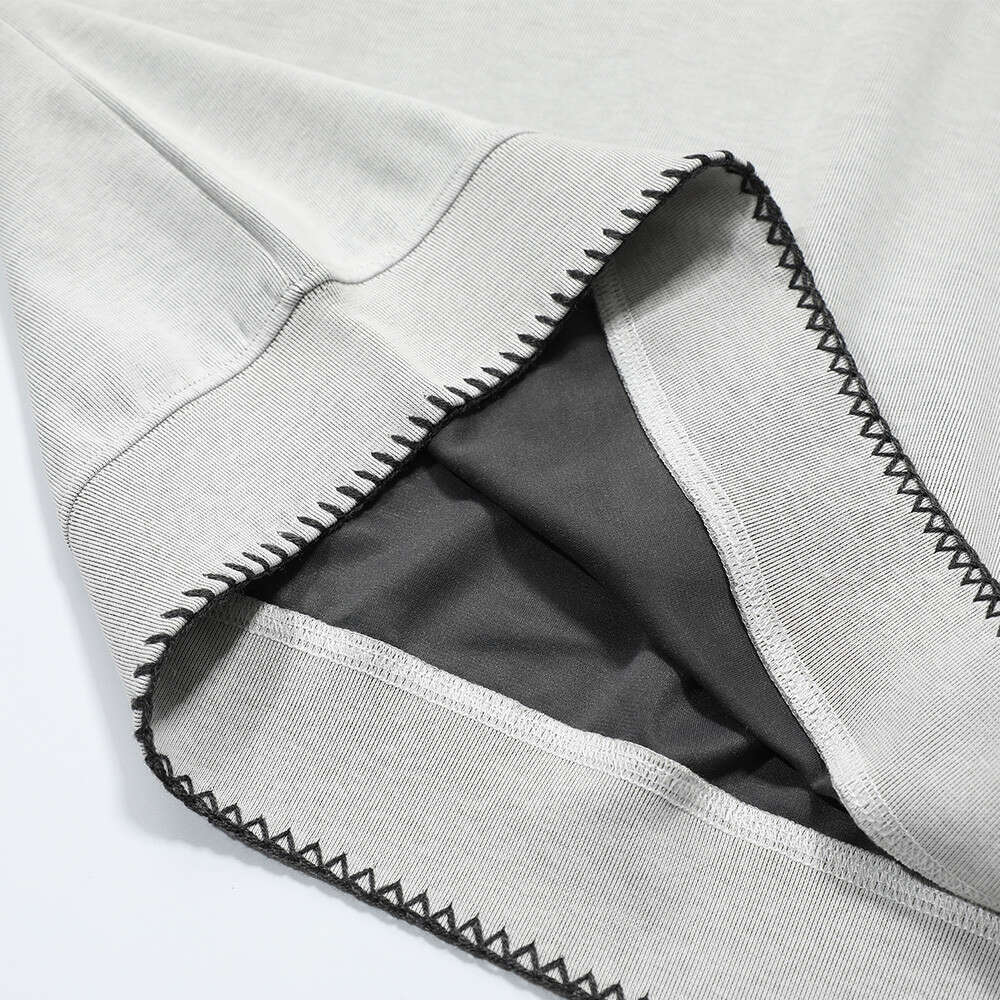 Half-Button Stand Collar Sweatshirt for Men, Loose Casual Long Sleeve Knitted Top, European and American Street Fashion, Stitched Design Pullover