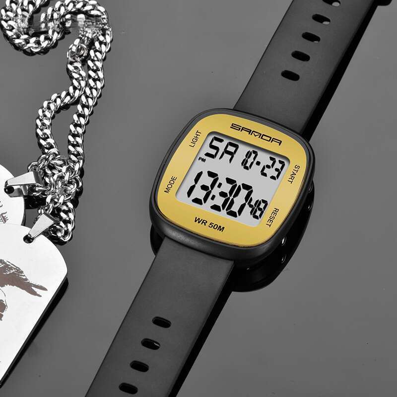 DHwatches Sanda New Ultra-Thin Watch for Men and Women, Student Electronic Watch, Simple Trendy Fashion Multi-Function Luminous Waterproof Wristwatch