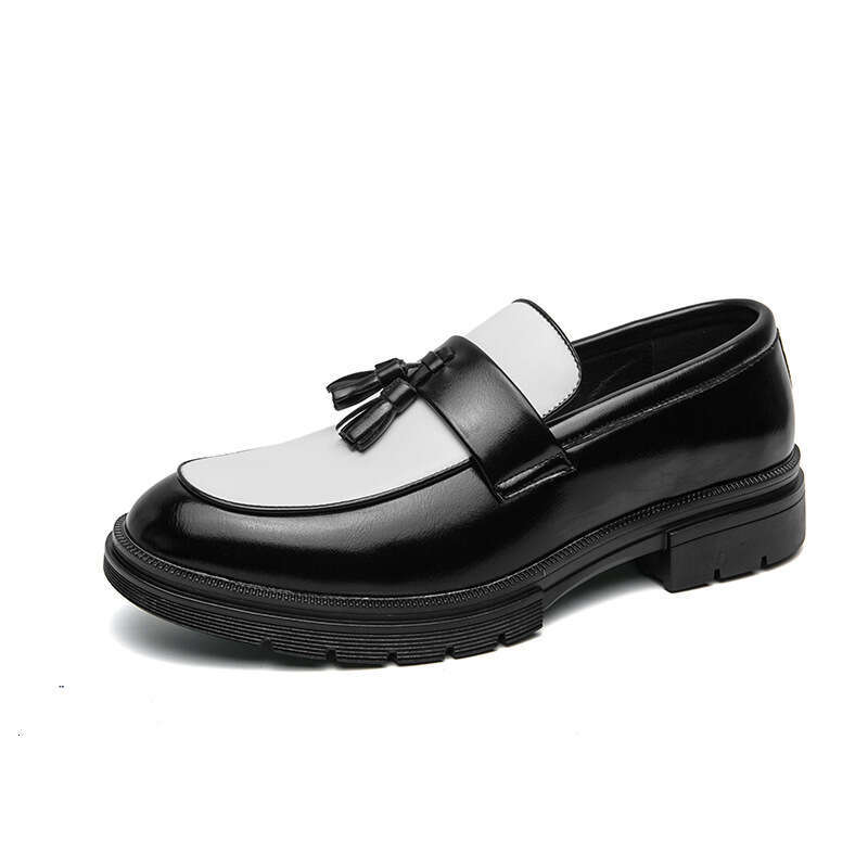 Large size 46 tassel leather 2024 Spring and Autumn new color blocked business formal wear one foot men's shoes