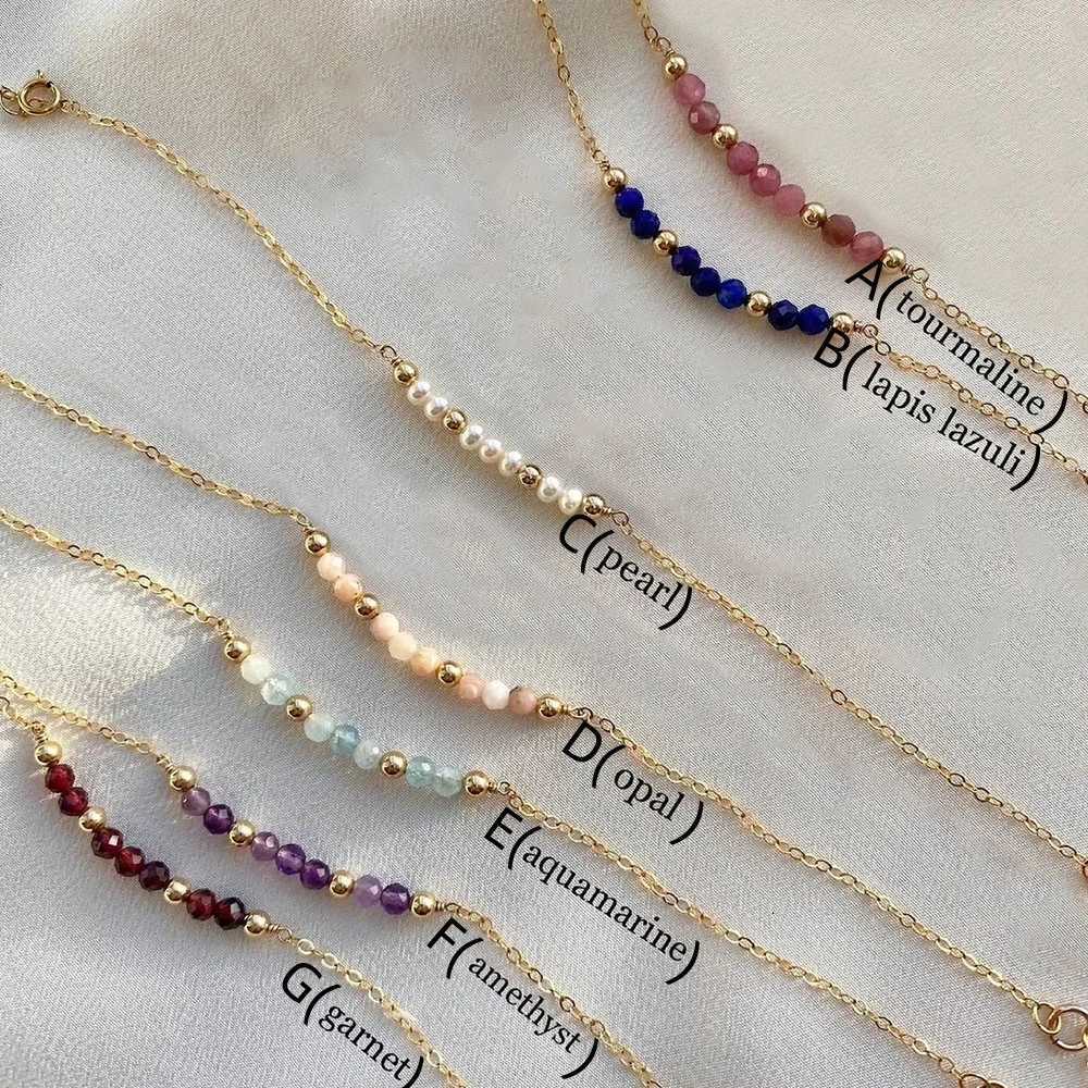 Vlen Stainless Steel Chain Bracelet Natural Stone /Garnet/Amethyst/Aquamarine/Opal Handmade Jewelry for Women HypoallergenicXJ251105