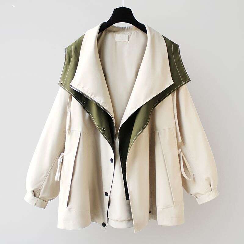 Waist-Cinching Mid-Length Trench Coat New Korean Version High-End Women's Spring And Autumn Casual Trendy Workwear Jacket B5
