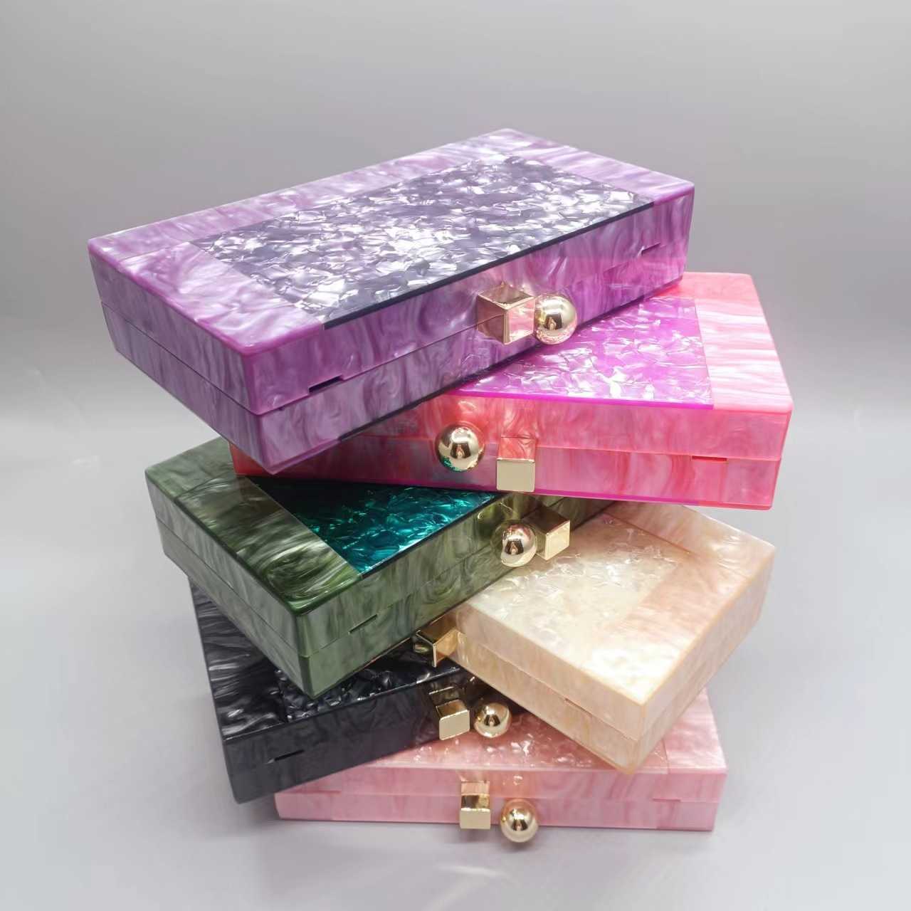 Dinner Bag Splice Bag Fashion Acrylic One Shoulder Cross body Chain Bag for Women