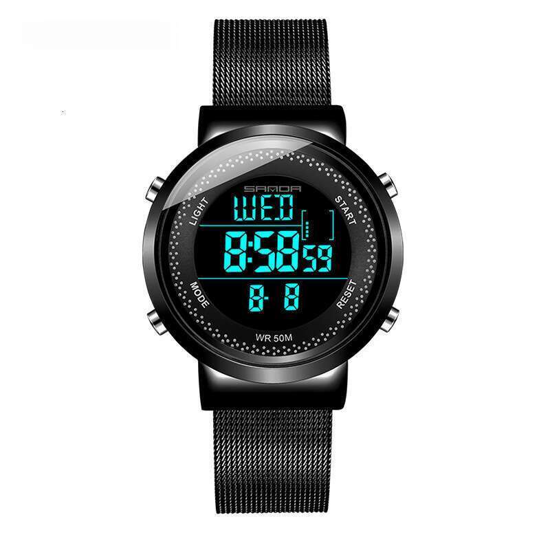 DHwatches Sanda New Mesh Strap Men's Electronic Korean Version Simple Trendy Casual Waterproof Women's Watch