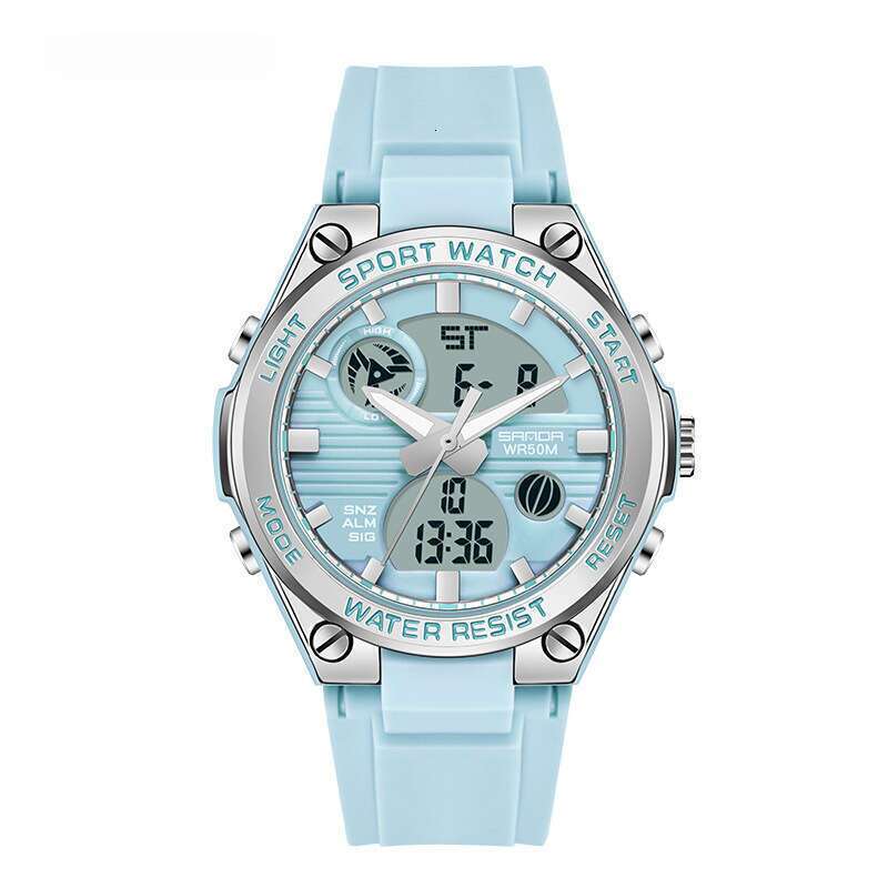 DHwatches Sanda Trendy Personality Men's Electronic Outdoor Sports Waterproof Luminous Watch Multifunctional Unisex Student Wristwatch