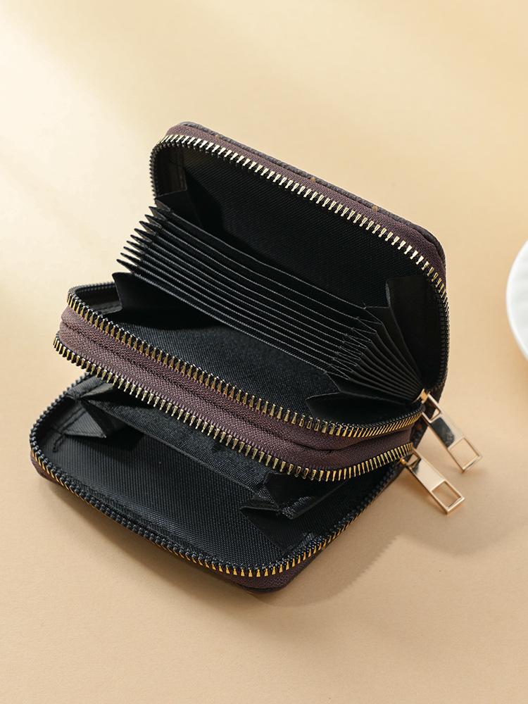 Luxury Wallet 2025 New Fashion Women's Card Holder, Dual Zipper Accordion Wallet with Multiple Card Slots, Multi-Functional Vintage Coin Purse Fr