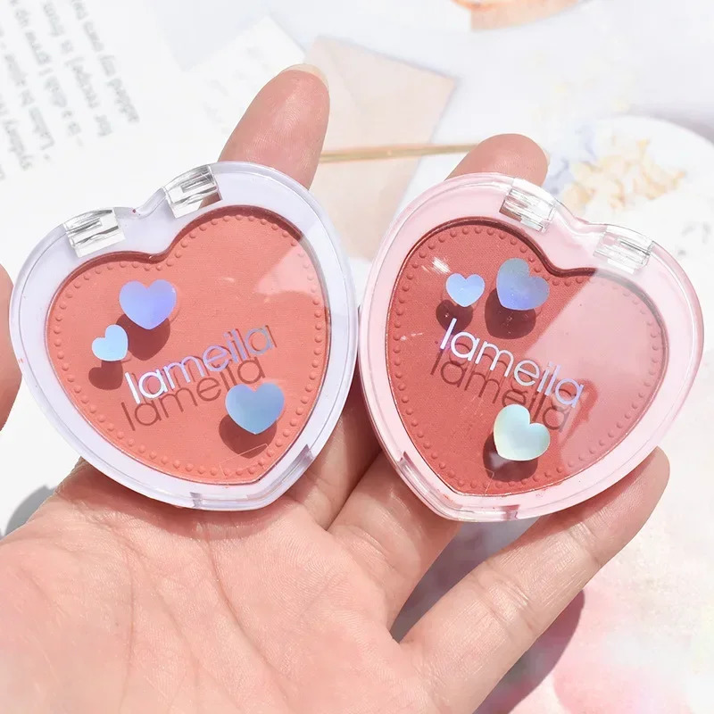 Powder blusher makeup love palette 4color mineral powder pink durable natural hawthorn cheek coloring waterproof cosmetics 250325