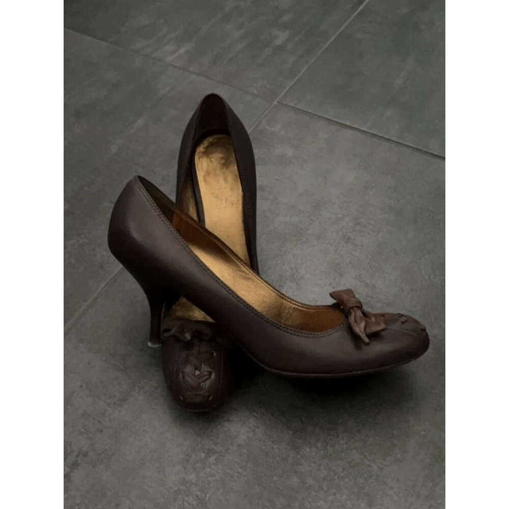 British Designer Shoe Bowknot Shallow High Heels Women 2025 New French Style Stiletto Single Shoes