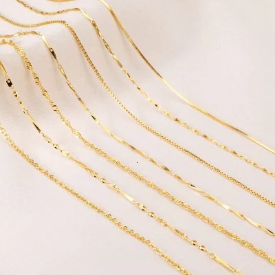 Nude Necklace 925 Sterling Silver Thin 18K Color Gold Plated Female Clavicle Chain Matching Non-Fading