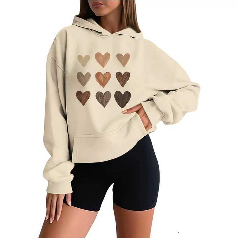 Graphic Gothic Hooded Clothes Women Fall Winter Y2k Sweatshirts Womens Fashion Kangaroo Pocket Hoodies with Heart Pattern PrintT251105