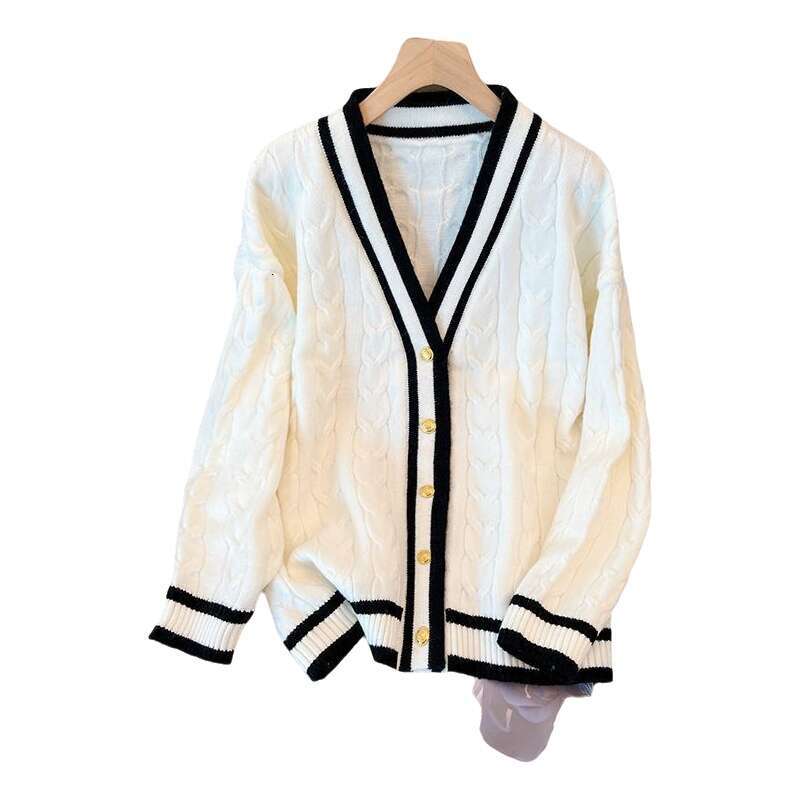 Lazy Cardigan for Men and Women Korean Version Ins Knitted Hong Kong Style Retro Long Sleeve Couple Sweater Coat