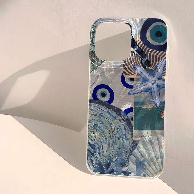 Seaside Scenery Wave Beach Pattern Phone CaseFor iPhone 15 14 13 12 11 Pro 16E XS XR Max 7 8 16 Plus SE2 Shockproof Cover