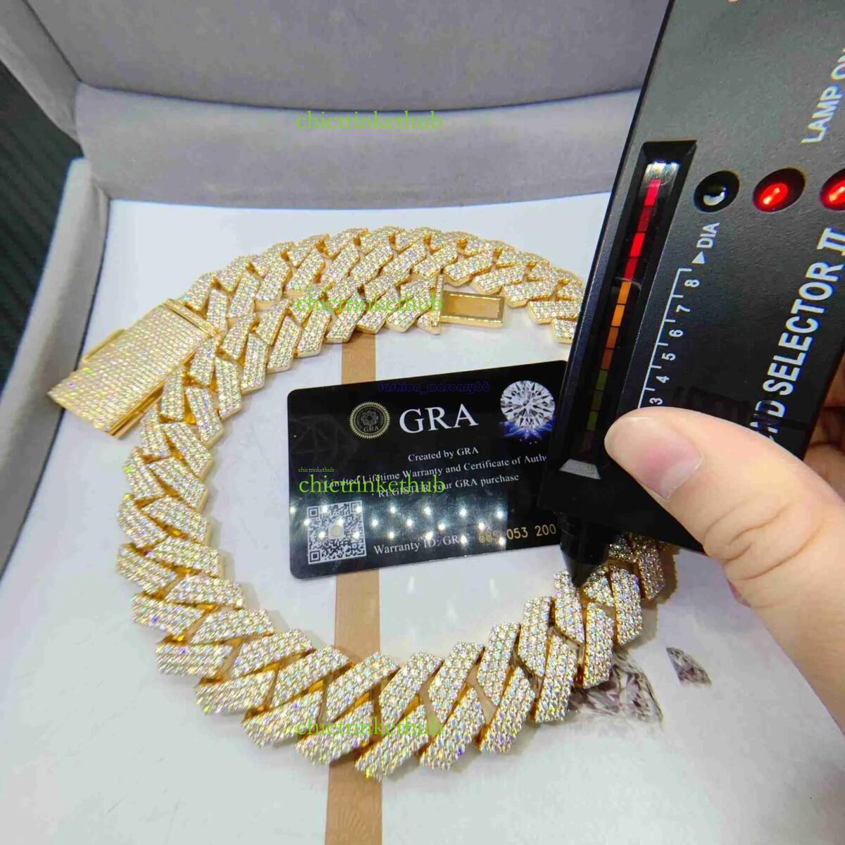 jewelry chains for men 14mm bracelet women sier k chain pass dia tester GRA VVS moissanite cuban necklace personalize gift