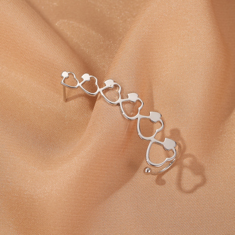 New Earrings Minimalist Simple Star Heart Hooks Street Style Non-mainstream Single Ear Jewelry