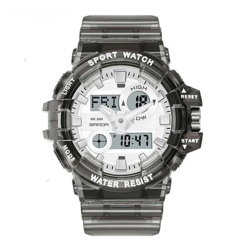 DHwatches Sanda Trendy Sports Electronic Fashion Dual Display Large Dial Luminous Waterproof Unisex Versatile Watch