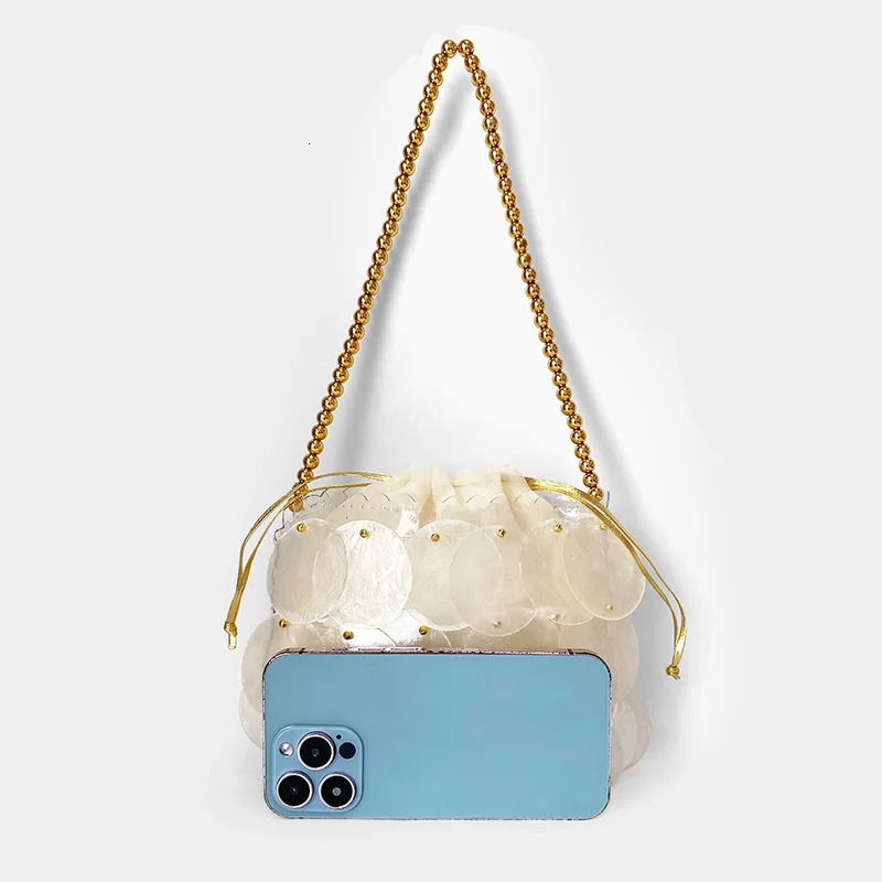 Shell Bag Natural Beimu sequins Hand woven Bead Bag Shoulder Bag 251104