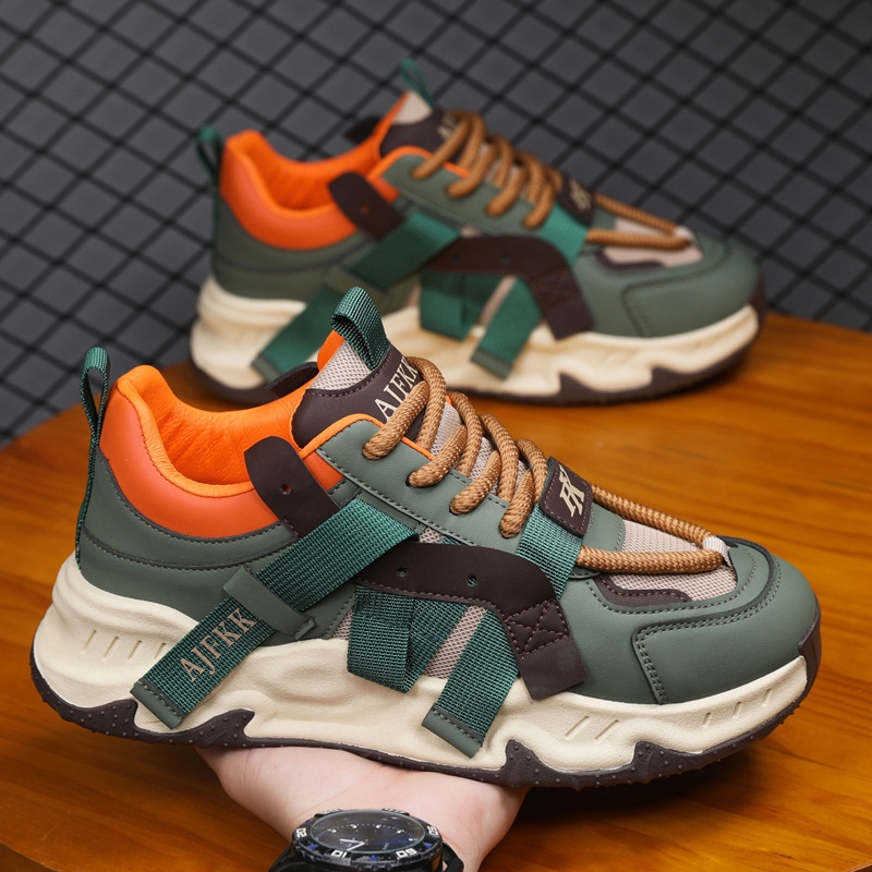designer shoes new Men's sports shoes spring style fashionable shoes for men thick-soled height-increasing trendy all-match height-increasing