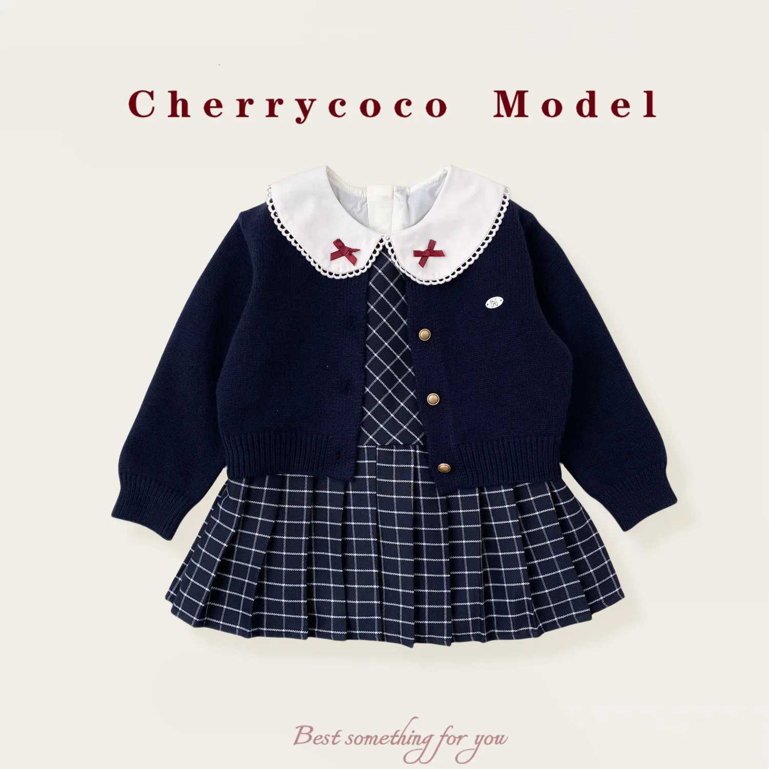 Girls Dress Autumn New Item for Baby Girls MIU Series Stylish Plaid Skirt Princess Dress Set Y251105