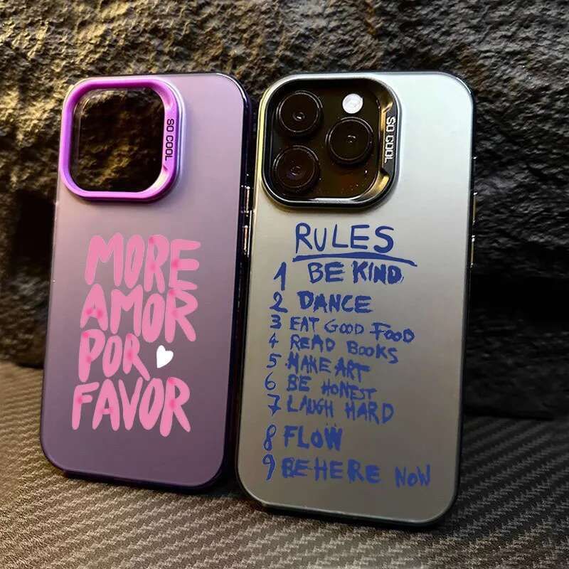 Colorful Maximalist More Amor Por Favor Design TPU Basic Case For iPhone 16 15 Pro Max 16E 14 13 12 11 XS X XR 7 8 Plus Cover