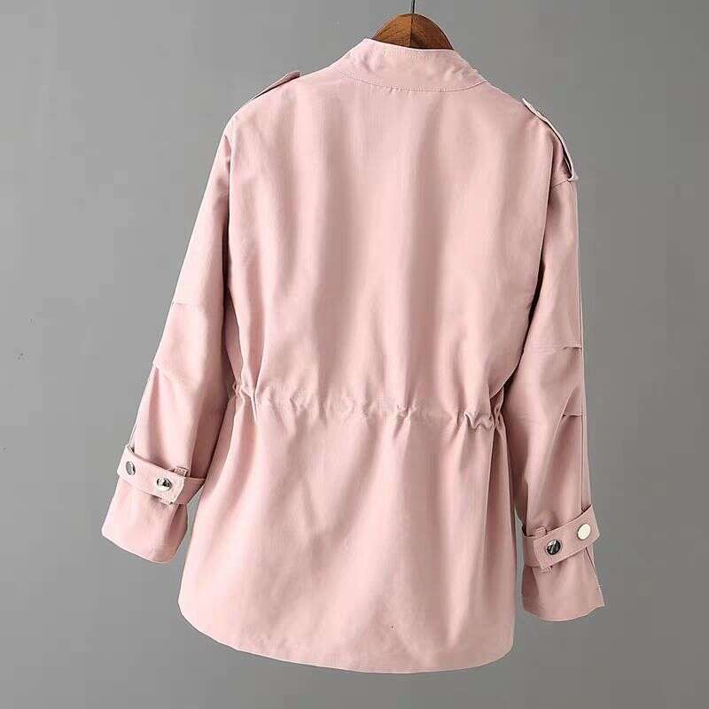 Women's New Small Size Trench Coat Mid-Length Spring Outerwear Loose Slimming Versatile Top B5