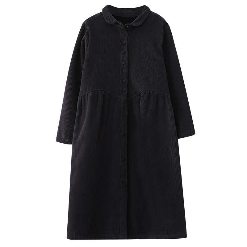 Autumn And Winter Fleece-Lined Long-Sleeve Retro Artistic Loose Corduroy Casual Jacket For Women B5