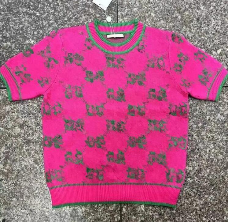 Luxury Women's t-shirt Sweater Casual Knitwear Letter Print Short Sleeves top Women polo Brand Designer Knits Tops