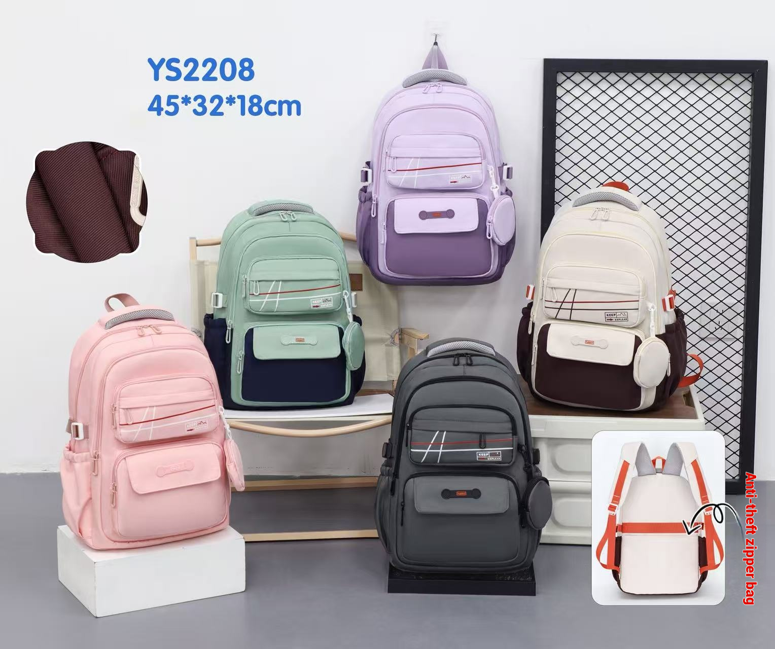 Large Capacity Cute Backpack for Students - Stylish Travel Backpack YS2202, YS2205, YS2206, YS2208