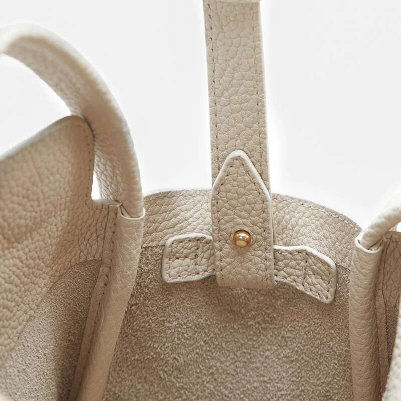 KOKOPEAS Genuine Leather Basket Handbag Brand Design Magnetic Buckle Shoulder Phone Purse Ladies Crossbody Commuter Bag