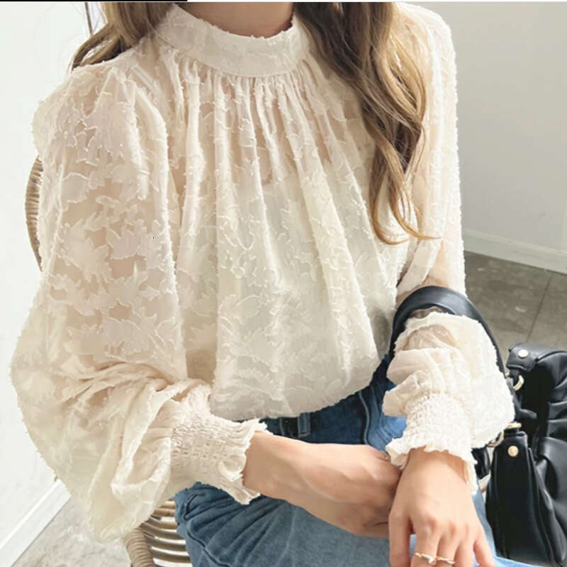 Japanese Southeast Asian Foreign Trade Korean Style Beach Chiffon Lace Top Sun Protection Air Conditioning Shirt B5