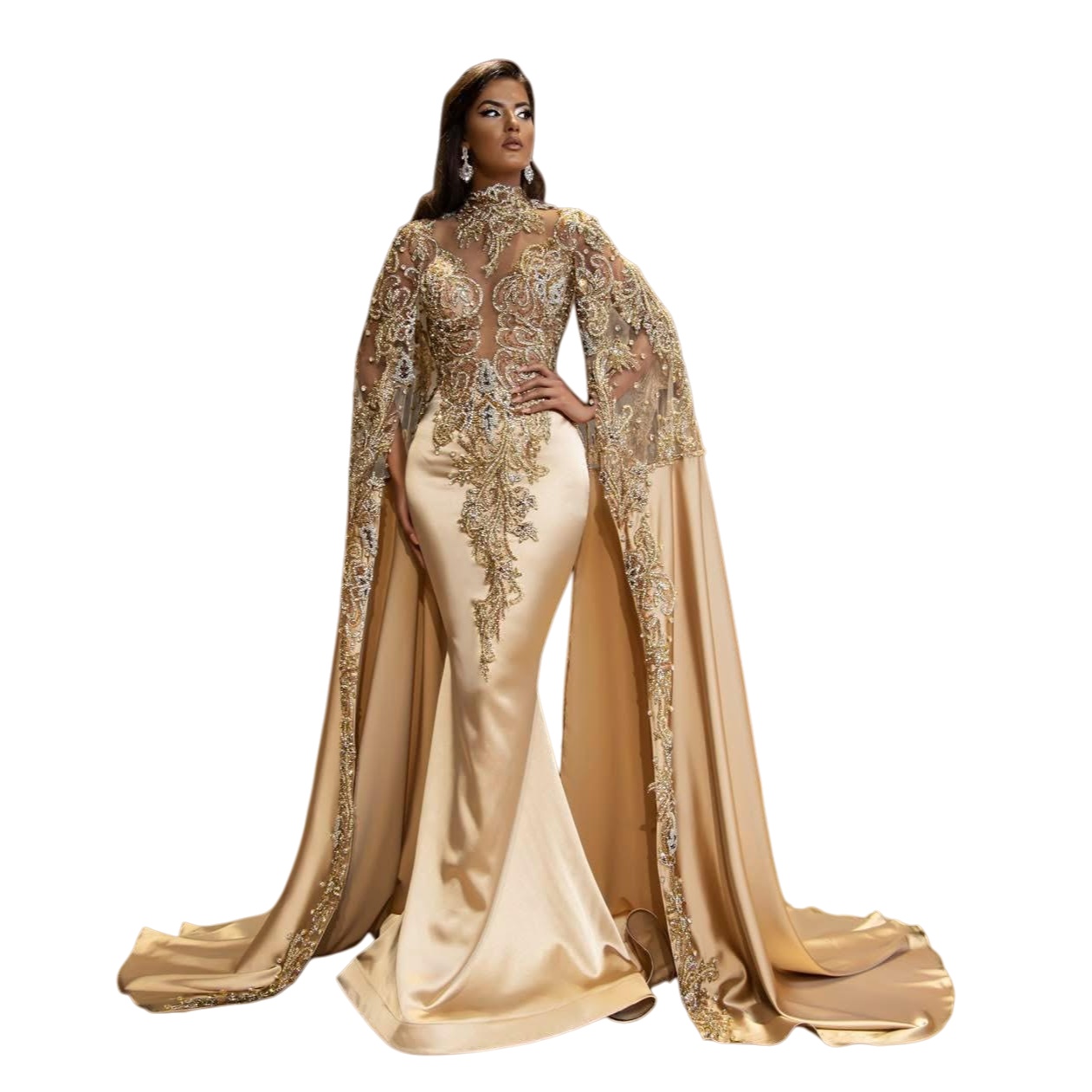 Champagne Mermaid Prom Dresses 2026 Appliques Crystals Satin Vintage Evening Formal Party Second Birthday Engagement Gowns Plus Size Dress For Special