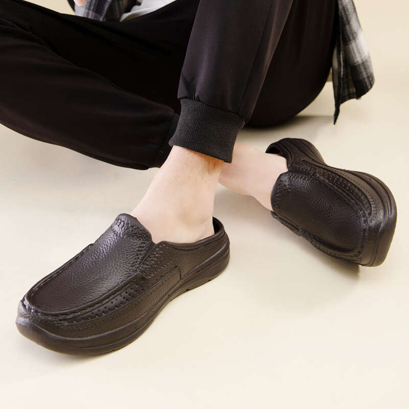 2023 Summer New One Step Driving Chef Shoes Large Baotou Lazy Half Tuo Thick Bottom Slippers