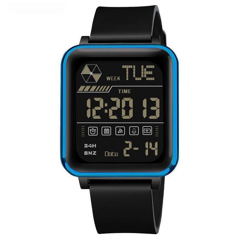 DHwatches Sanda Electronic Multi-Function Square Digital Silicone Luminous Waterproof Unisex Watch