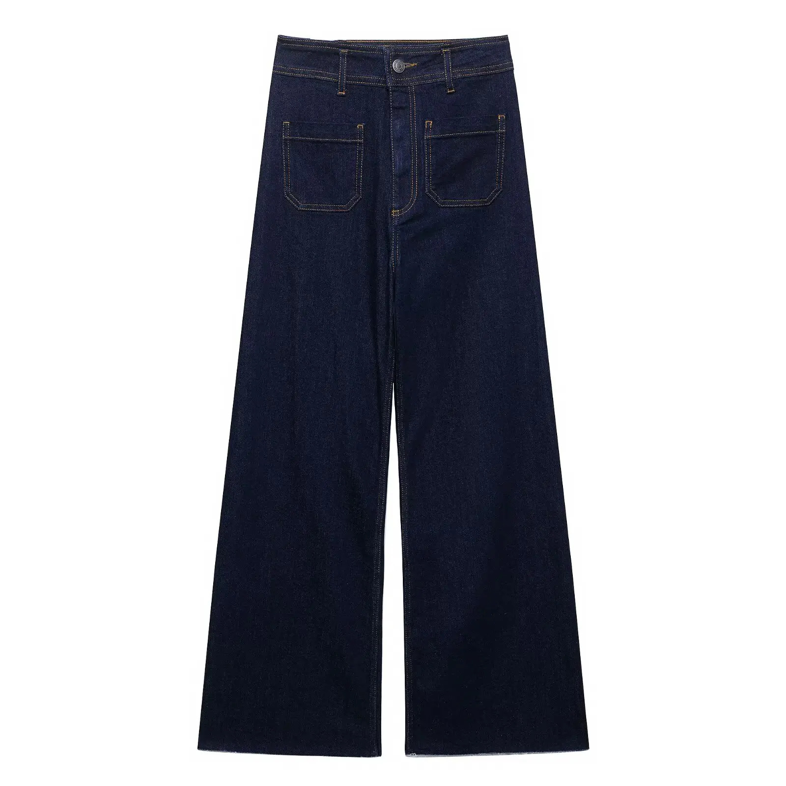 European and American high waisted fashionable matching straight wide leg jeans 250403