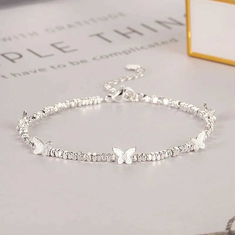 VENTFILLE 925 Sterling Silver Butterfly Bracelet for Girl Bead String Design Insect Fashion Versatile Jewelry Gift DropshippingXJ251105