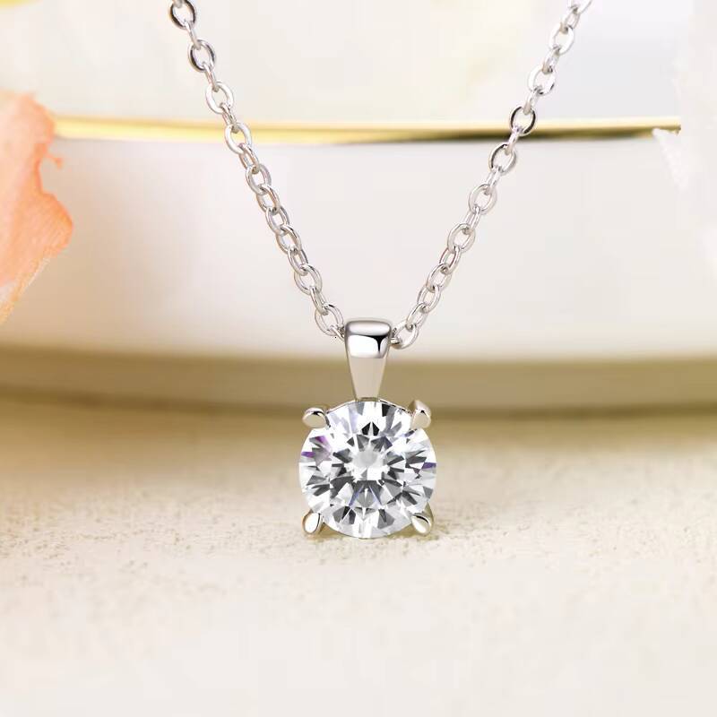 1ct 2ct 3ct D Moissanite Solitaire Drop Necklaces Gold Plated Pendant Original Real 925 Silver Chain Jewelry for Women