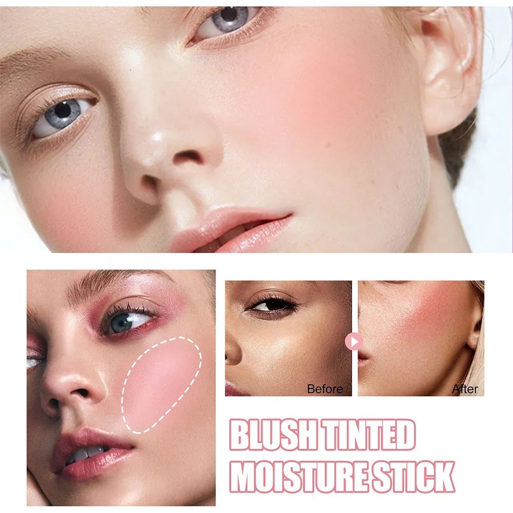 Ibccndc matte pearl powder blusher cream red pink natural moisturizing lips and cheeks stick for light 250325