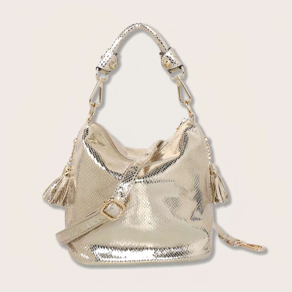 Women's Stylish Snake Print Shoulder bags Solid Color Handbag Crossbody Bag With Adjustable Strap