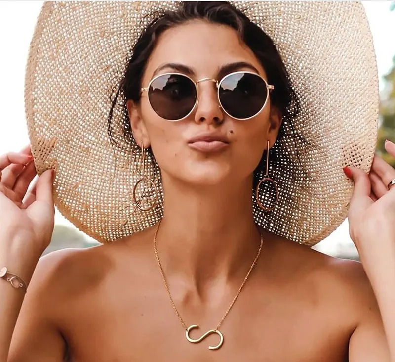 Large Initial Necklace 100 Stainless Steel Jewelry Big Letter Necklace AZ Gold Color Necklace Monogram Necklace Gifts 251031