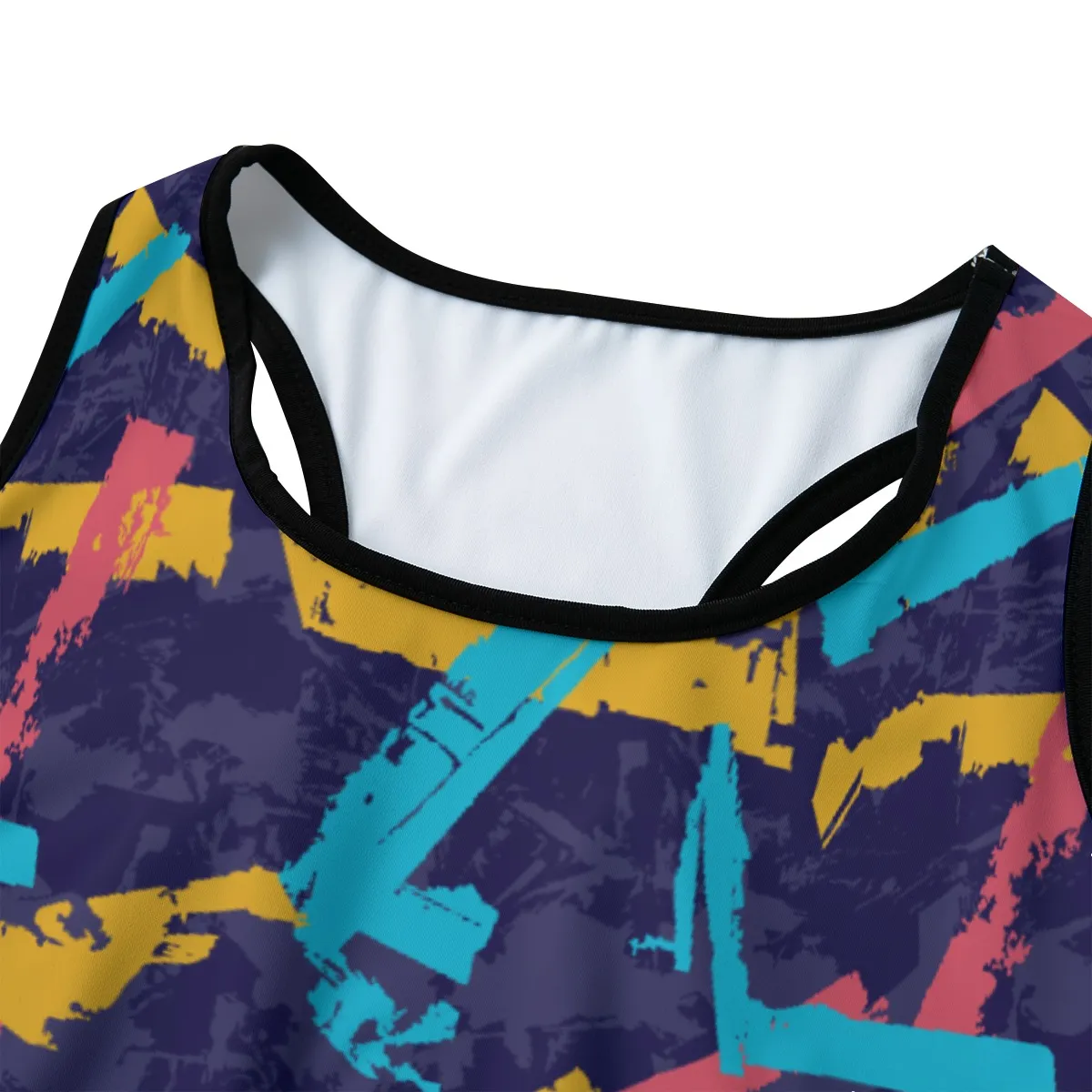 Women's Sports Bra All-Over Print, Supportive Workout Top with Chest Support, Fashion Fitness Bra for Yoga & Casual Wear