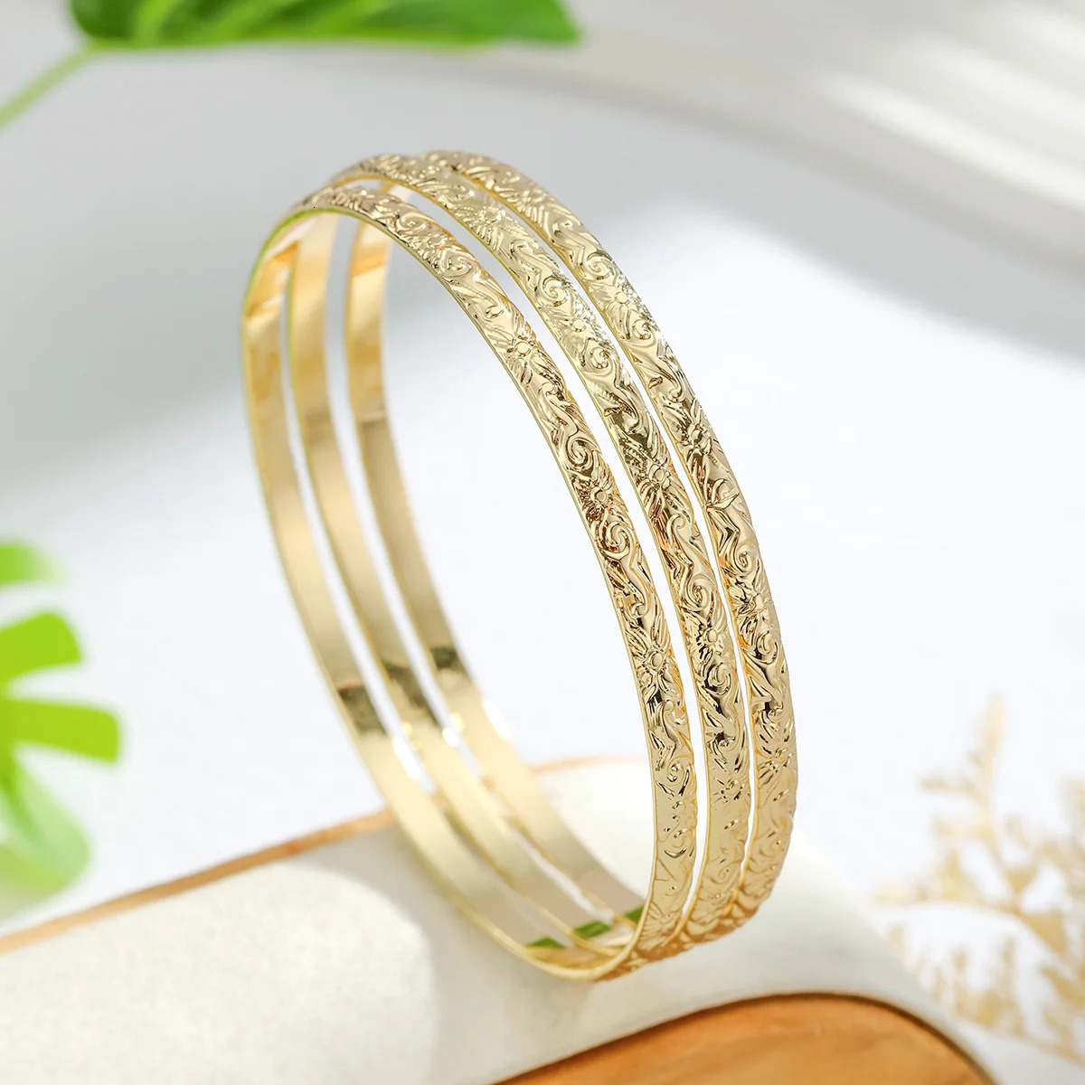 5pcs 3MM Hawaiian Scroll n Copper Bangle Bracelet 251031