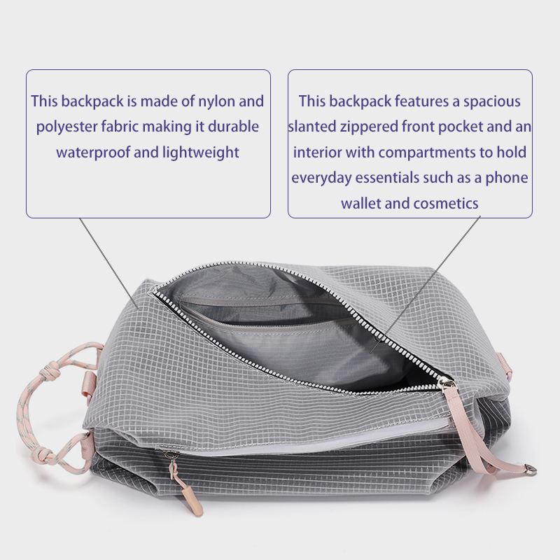 Sewafox Outdoor Sports Backpack Waterproof Casual Travel Backpack Women's Crossbody Bag Light Ivory