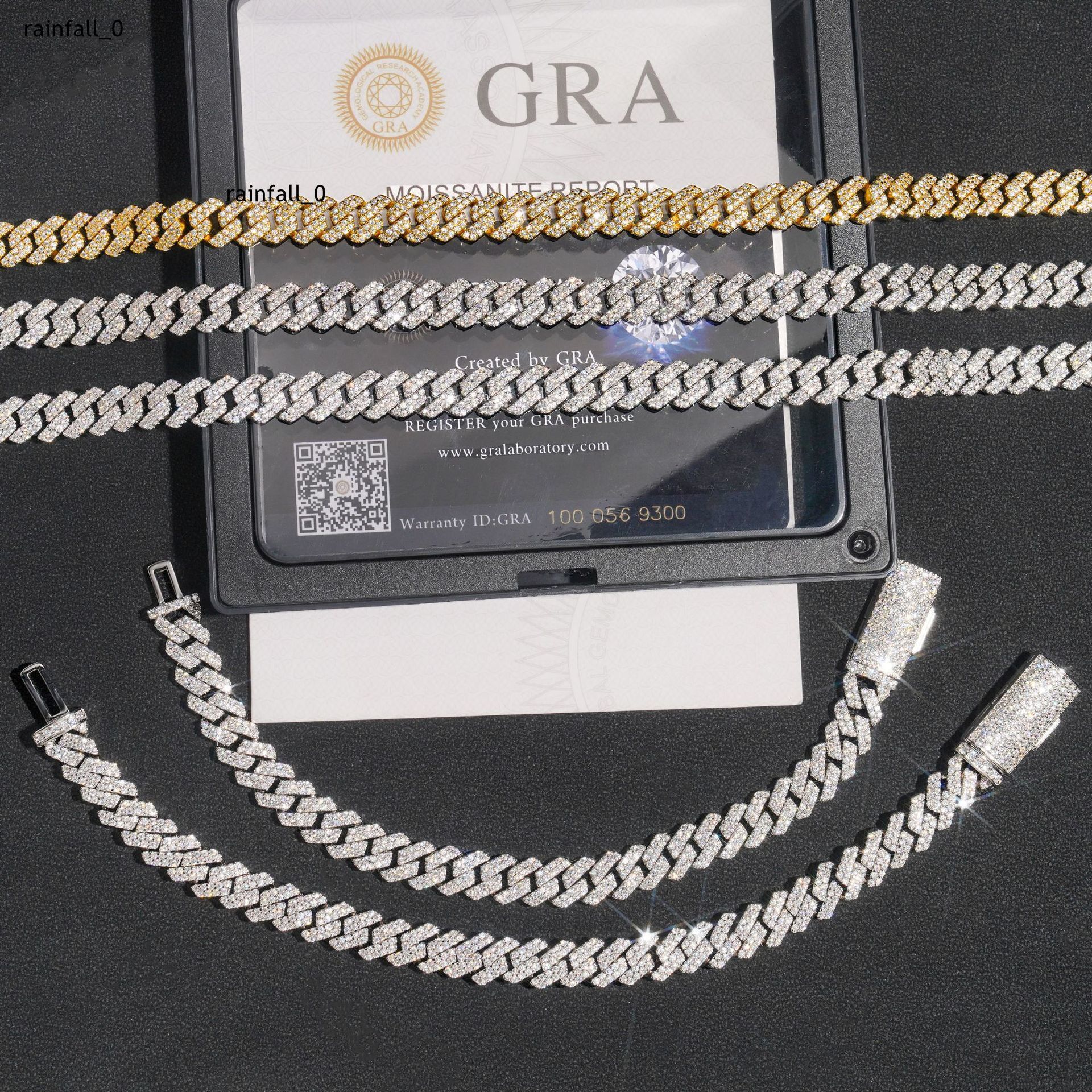 Dropshiping Mossanite Diamond Necklace Miami 925 Silver Pass Diamond Test VVS Moissanite Cuban Link Chain