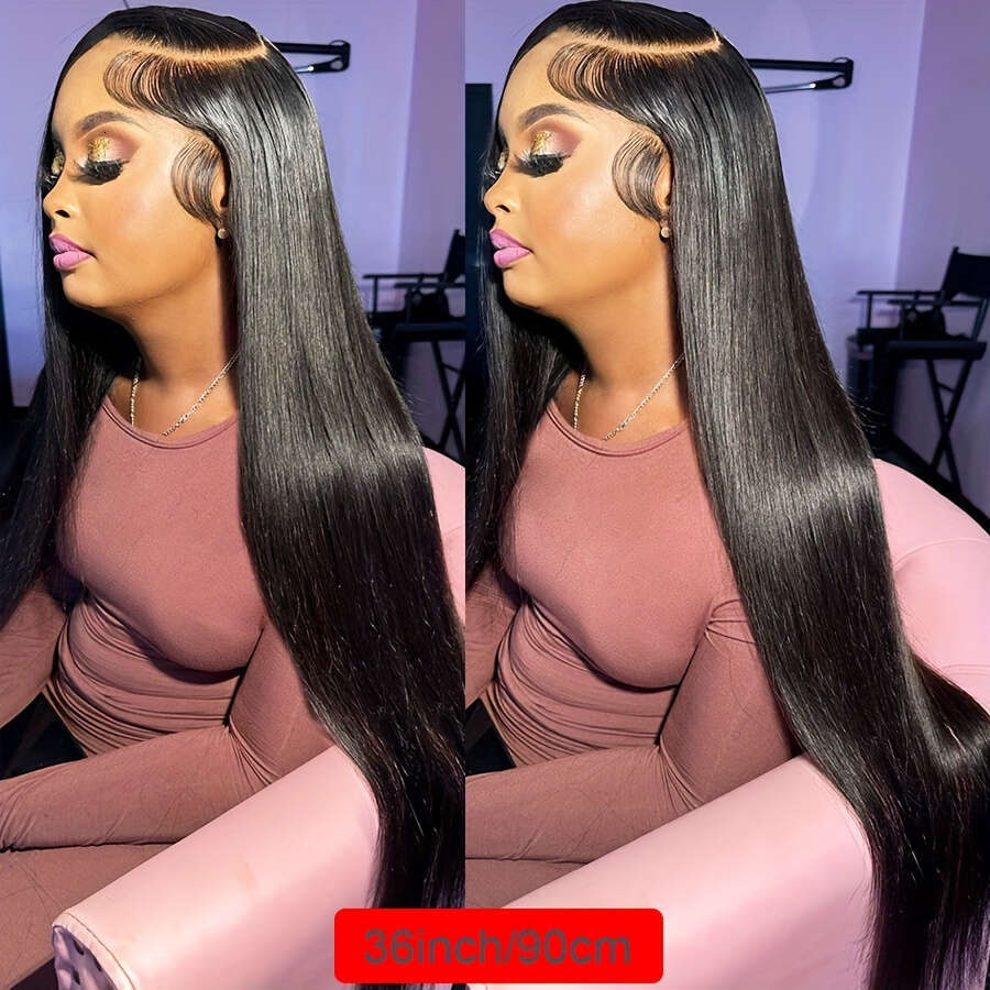 13X4 Hd Frontal Human Bone Straight Transparent Glueless Front Wigs Women Pre Plucked Lace Closure With Baby Hair 250% Density