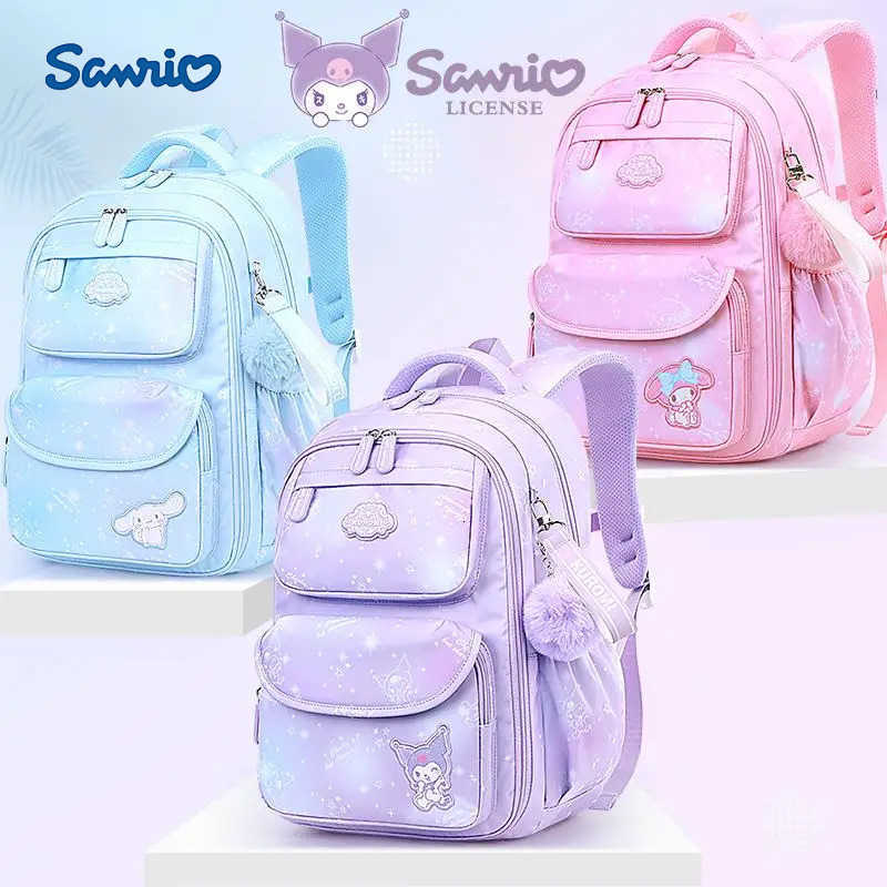 Sanrio Student Spinal Protection Schoolbag Kuromi My Melody Children Cartoon Large Capacity Light Waterproof Backpack Kawaii New H251105