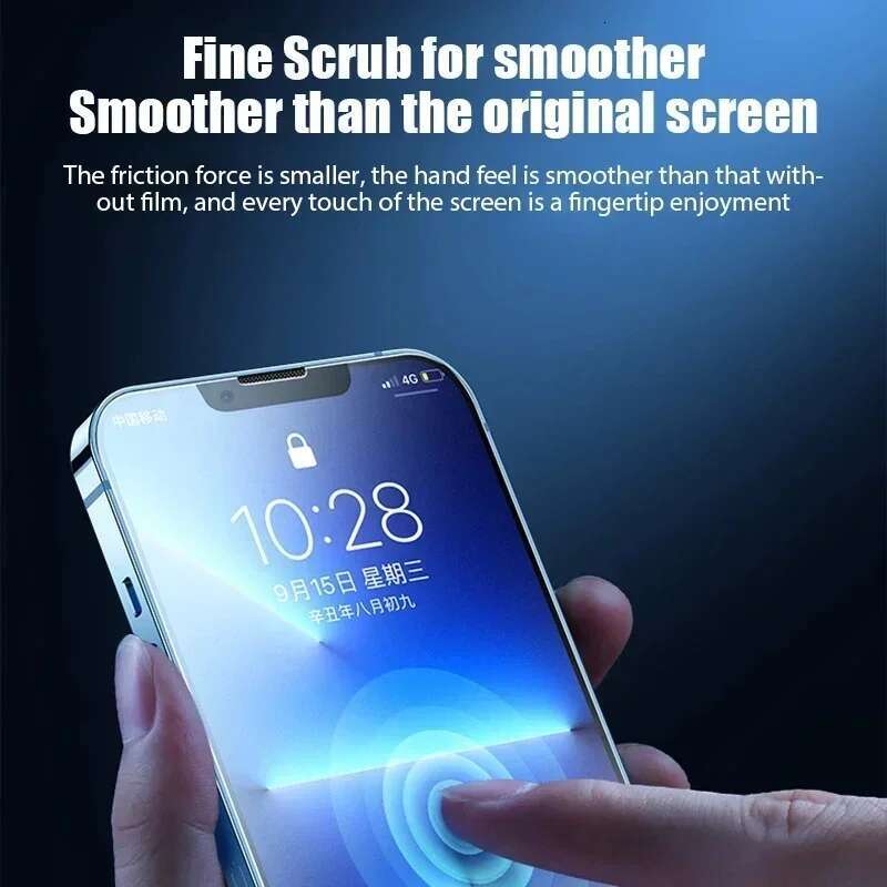4Pcs Matte Tempered Glass 14 12 11 15 Pro Max 7 8 16 Plus Frosted Screen Protector For iPhone 13 Mini X XR XS MAX