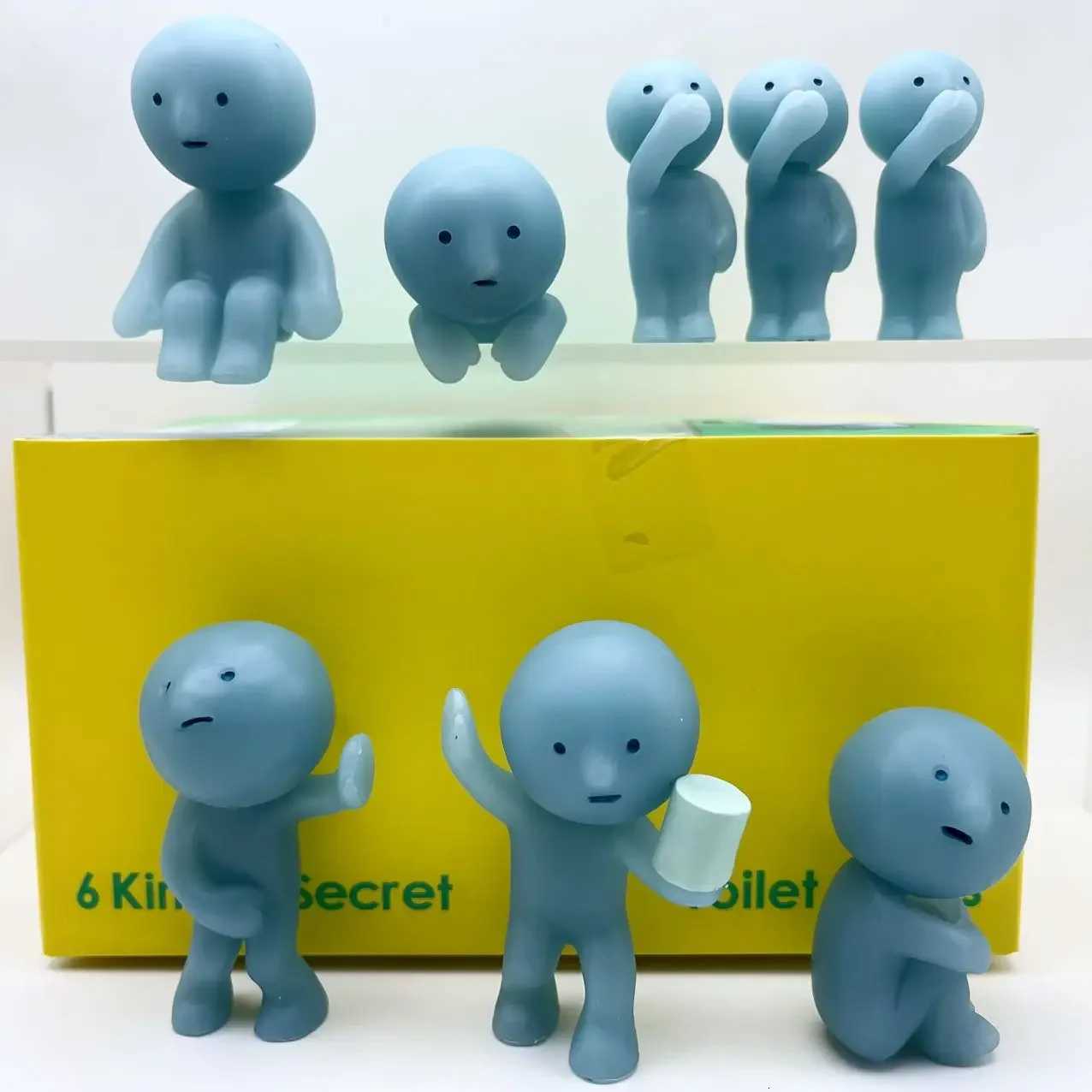 Toilet Series Smiski Blind Box Noctilucent Blue Doll Mystery Box Action Figures Doll Fans Children Surprise Birthday Gift Toy K251105