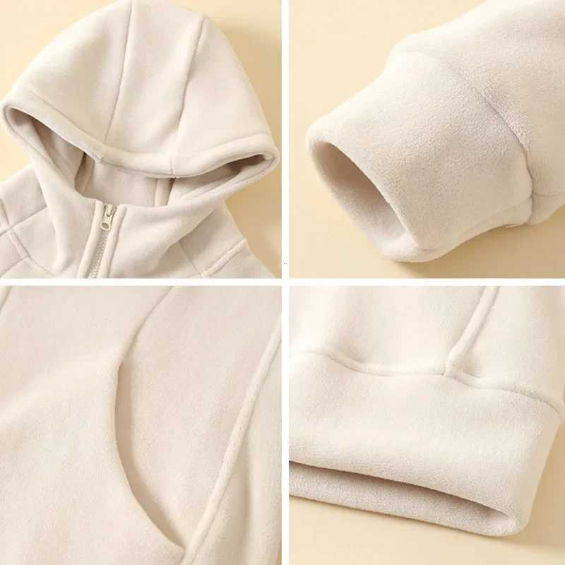 Hooded zipper sports cardigan jacket for womens autumn and winter new style with added velvet casual long sleeved sweatshirtT251105