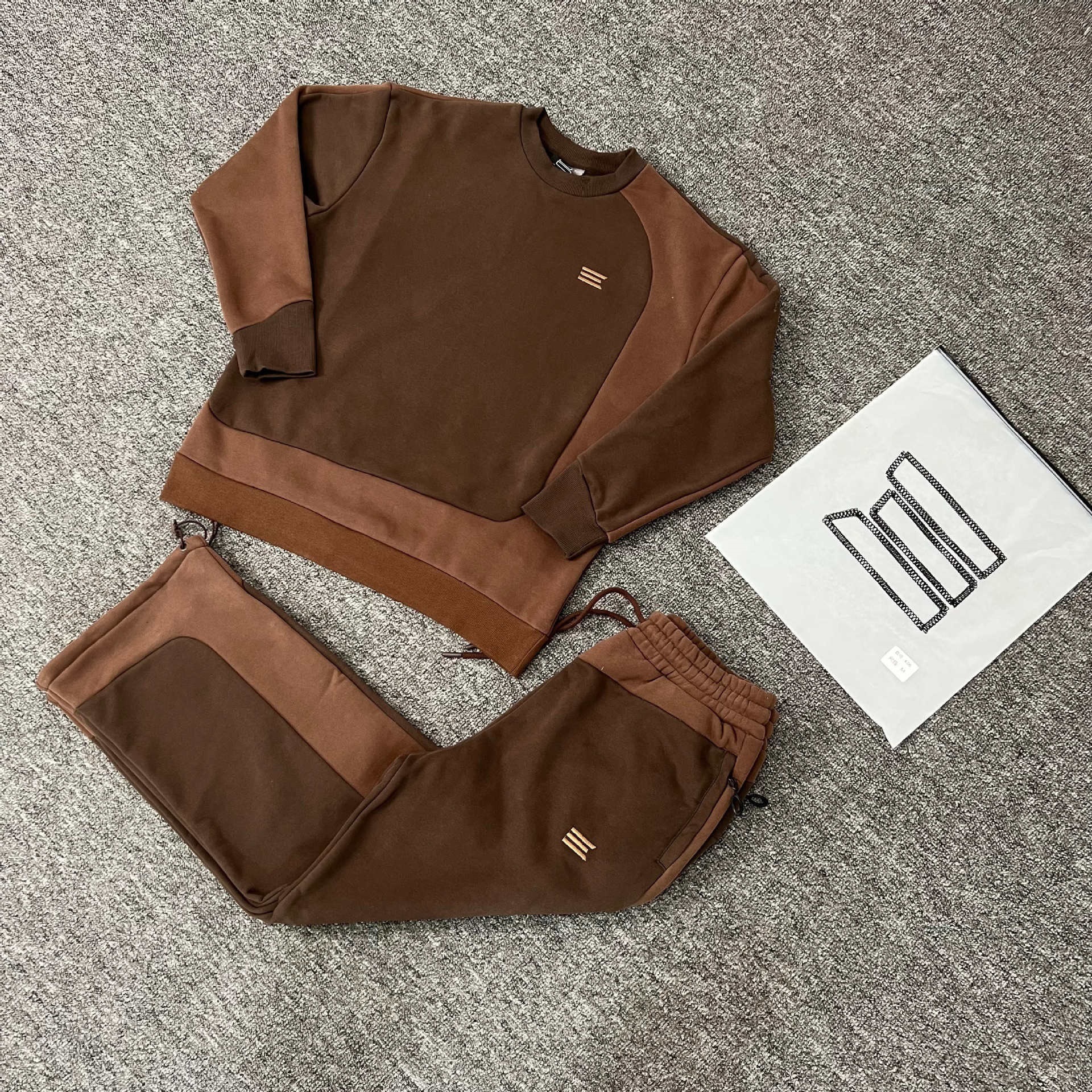 KROEN Men's Pants KROEN Business Attire Hoodie Set Quality Cotton Gray Black Jogger Drawstring Stripe Stitching Men Women Classic Embroidery Kroe