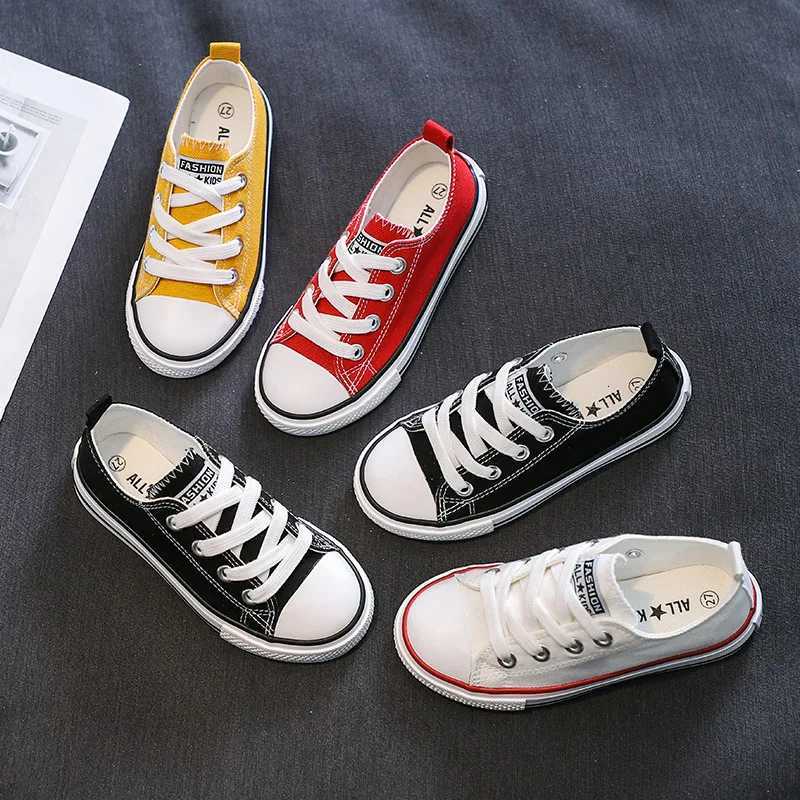 Childrens Canvas Shoes Spring and Autumn Korean Low-Top Shoes Boys and Girls Shoes Small White Shoes Casual Cloth ShoesT251105
